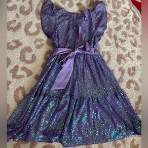 Grace Karin Lavender and Teal Sequin Dress